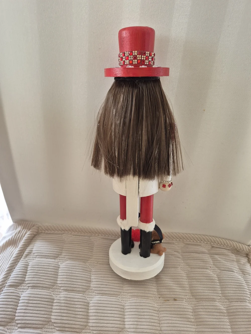 Festive Red and White Lady  Nutcracker Holiday Figurine